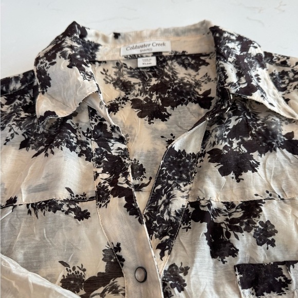 NWT Coldwater Creek Extended Size Tonal Printed Shirt / Snap Close / 18 - Picture 11 of 14